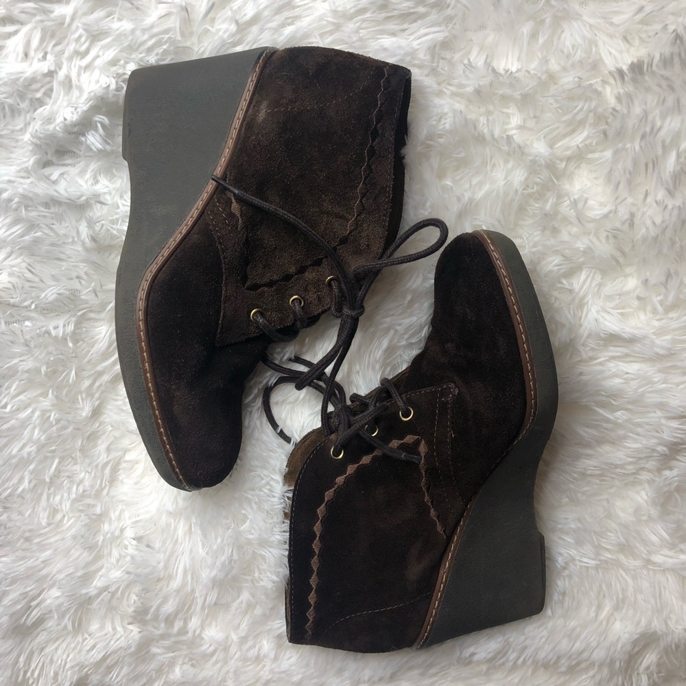 Brown Naturalizer Closed-toe Bootie Wedges